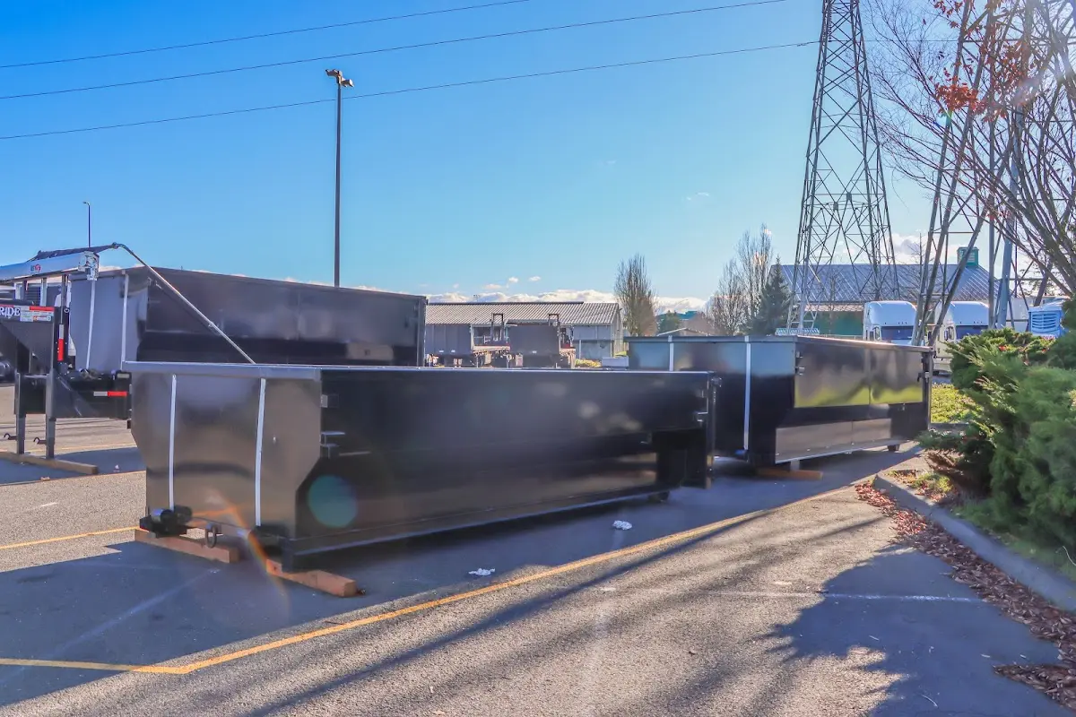 Roll-off dumpster ready for waste disposal at job site for Roll Off Dumpster Rental in Centralia